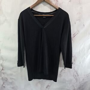 Anthropologie Sweater Womens Small Black Notch V Sanctuary Lightweight
